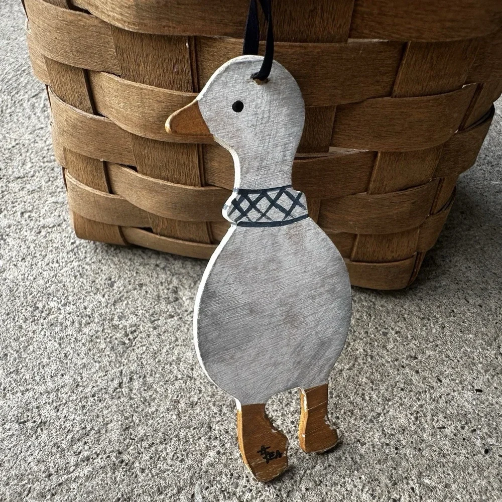 Vintage 1984 Longaberger Apple Goose Duck Swing Basket Farm Country Cottagecore